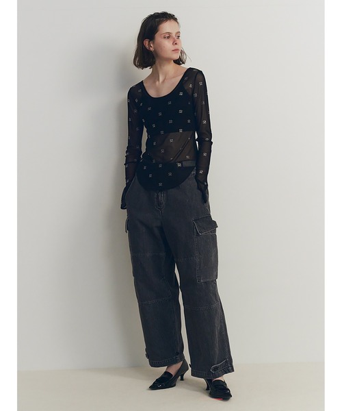 SORIN（ソリン ）の「S Motif Sheer U Neck Top（Tシャツ