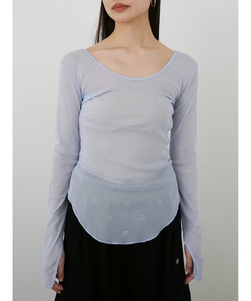 SORIN（ソリン ）の「S Motif Sheer U Neck Top（Tシャツ