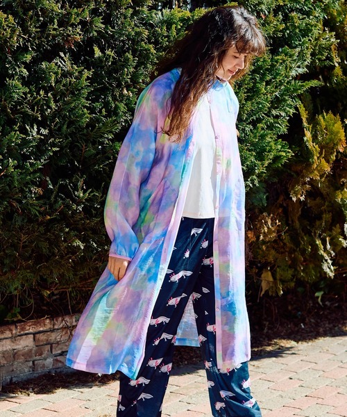 go slow caravan（ゴースローキャラバン）の「虫よけシースルーシャツワンピース W（シャツワンピース・レディース・パープル系その他/カラフル・FREE）」の14枚目の写真