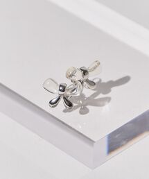 クリアメタルリボンピアス