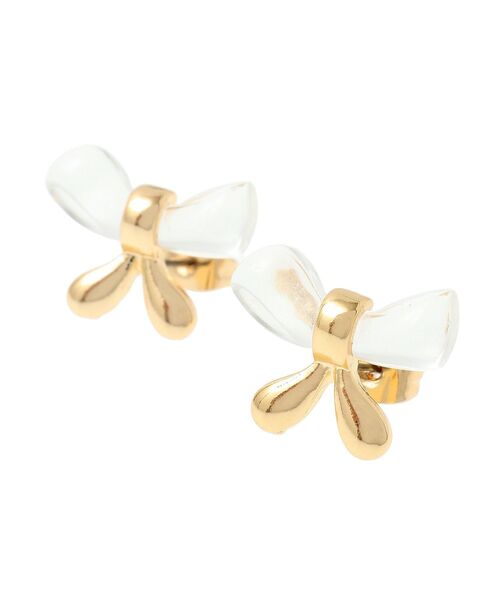 AMERICAN HOLIC（アメリカンホリック）の「クリアメタルリボンピアス（ピアス（両耳用）・レディース・シルバー/ゴールド・FREE）」の3枚目の写真