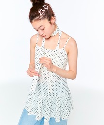 FEKETE | POLKA DOT CAMI DRESS (SCARF SET) / ドットキャミワンピース&スカーフ(ワンピース)