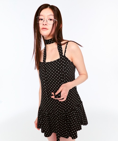 FEKETE（フェケテ）の「POLKA DOT CAMI DRESS (SCARF SET) / ドットキャミワンピース&スカーフ（ワンピース・レディース・アイボリー/ブラック・SMALL/MEDIUM/LARGE）」の16枚目の写真