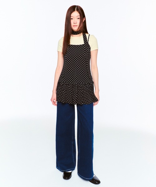FEKETE（フェケテ）の「POLKA DOT CAMI DRESS (SCARF SET) / ドットキャミワンピース&スカーフ（ワンピース・レディース・アイボリー/ブラック・SMALL/MEDIUM/LARGE）」の5枚目の写真