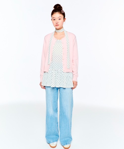 FEKETE（フェケテ）の「POLKA DOT CAMI DRESS (SCARF SET) / ドットキャミワンピース&スカーフ（ワンピース・レディース・アイボリー/ブラック・SMALL/MEDIUM/LARGE）」の8枚目の写真