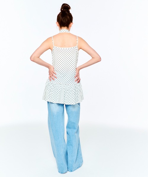 FEKETE（フェケテ）の「POLKA DOT CAMI DRESS (SCARF SET) / ドットキャミワンピース&スカーフ（ワンピース・レディース・アイボリー/ブラック・SMALL/MEDIUM/LARGE）」の7枚目の写真