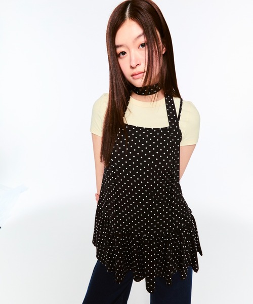 FEKETE（フェケテ）の「POLKA DOT CAMI DRESS (SCARF SET) / ドットキャミワンピース&スカーフ（ワンピース・レディース・アイボリー/ブラック・SMALL/MEDIUM/LARGE）」の10枚目の写真