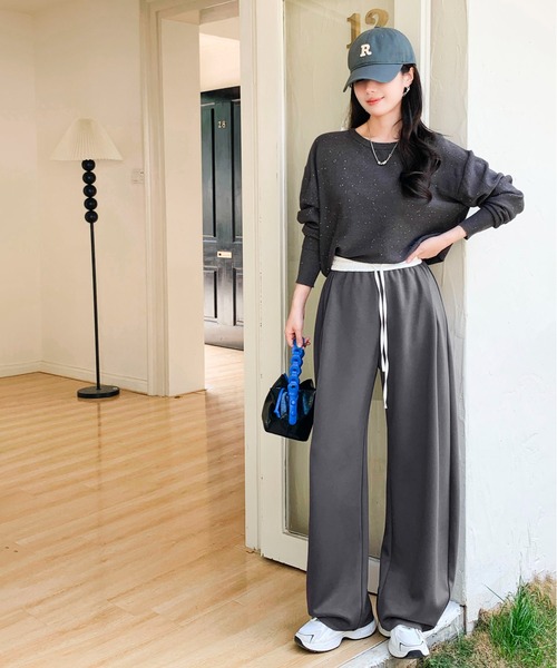 by LEGNA(バイレグナ)の「ダブルウエストカーブパンツ(その他パンツ・レディース・チャコール/ブラック/グレイッシュベージュ/杢グレー・SMALL/MEDIUM/LARGE)」の20枚目の写真