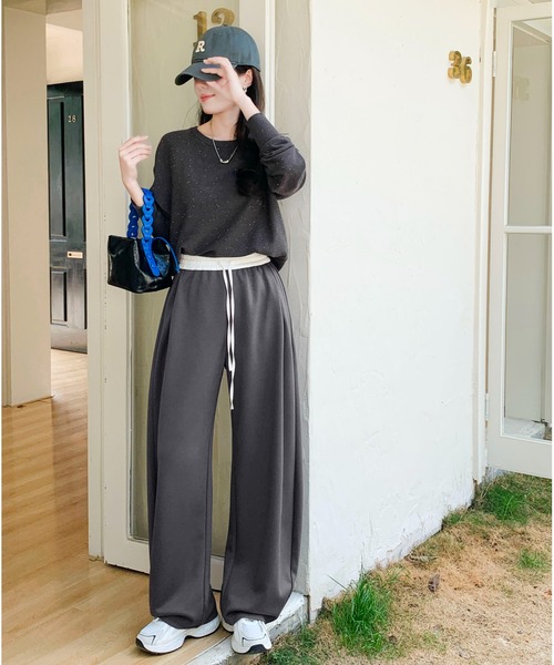 by LEGNA(バイレグナ)の「ダブルウエストカーブパンツ(その他パンツ・レディース・チャコール/ブラック/グレイッシュベージュ/杢グレー・SMALL/MEDIUM/LARGE)」の21枚目の写真