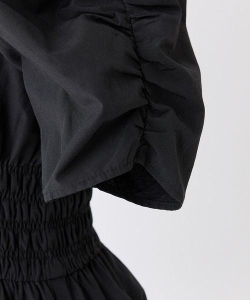 one after another NICE CLAUP（ワンアフターアナザーナイスクラップ）の「シャーリングロングワンピース（ワンピース・レディース・ブラック/ライトブルー/イエロー系その他/ブラック系その他/ドット/アイボリー・FREE）」の12枚目の写真