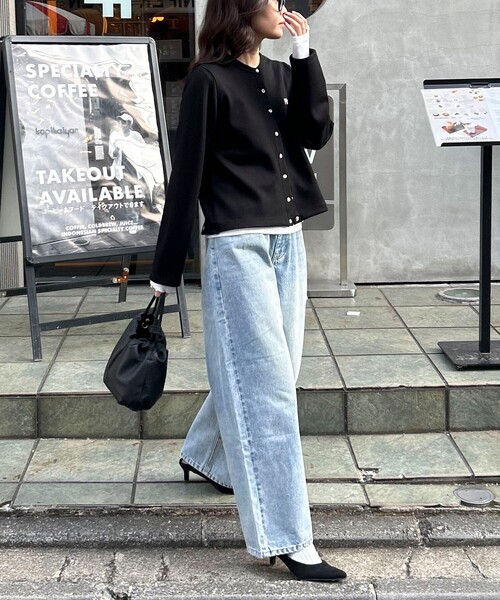 fredy emue（フレディエミュ）の「ルーズストレートデニムパンツ（デニムパンツ・レディース・ネイビー/サックスブルー・38/36）」の5枚目の写真