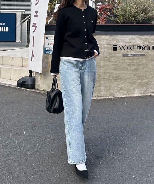 fredy emue（フレディエミュ）の「ルーズストレートデニムパンツ（デニムパンツ・レディース・ネイビー/サックスブルー・38/36）」の6枚目の写真