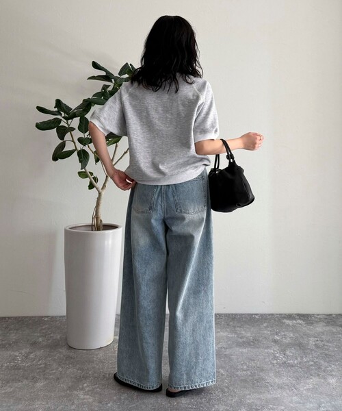 fredy emue（フレディエミュ）の「ルーズストレートデニムパンツ（デニムパンツ・レディース・ネイビー/サックスブルー・38/36）」の16枚目の写真