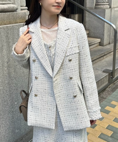セール】【Cherie chuu】ツイードジャケット（テーラードジャケット