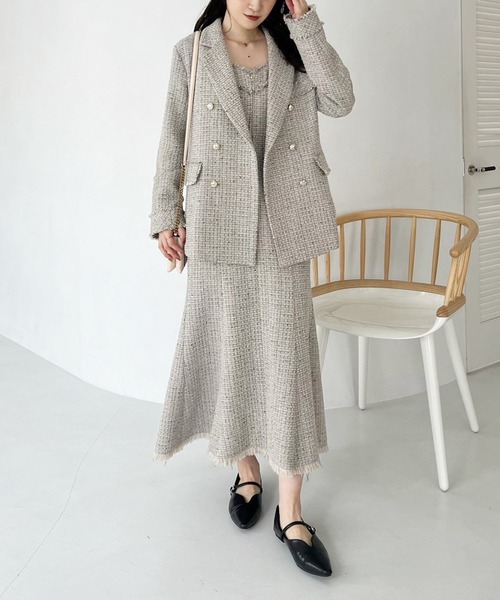 セール】【Cherie chuu】ツイードジャケット（テーラードジャケット