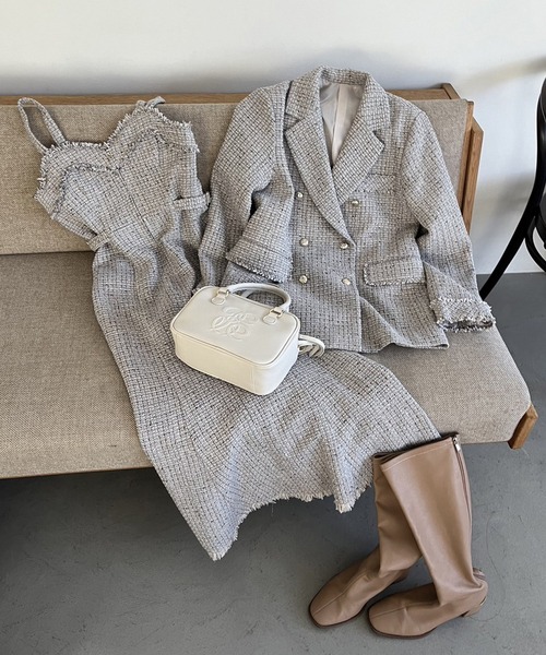 セール】【Cherie chuu】ツイードジャケット（テーラードジャケット