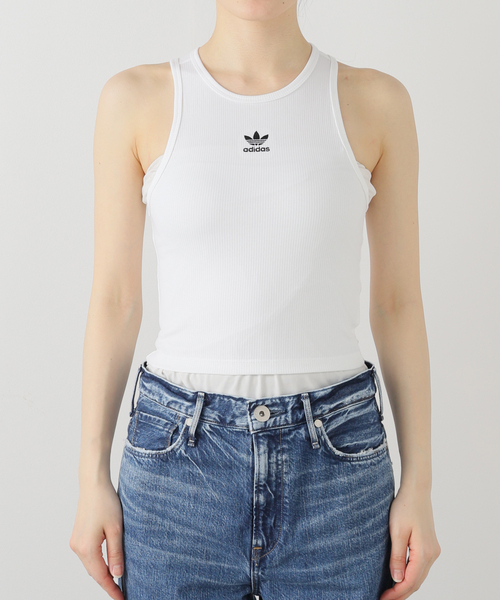 JOINT WORKS（ジョイントワークス）の「adidas/アディダスESS RIB TANK（タンクトップ・レディース・ブラウン/ホワイト/ブラック・MEDIUM）」の2枚目の写真