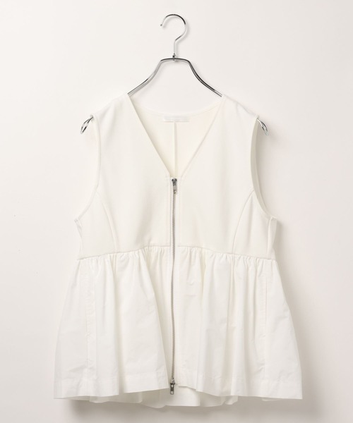 HEREIAM（ヘレイアム）の「【HEREIAM】素材MIXが主役級の1枚/ペプラムジレ（ベスト・レディース・ネイビー/ブラック/オフホワイト・FREE）」の18枚目の写真