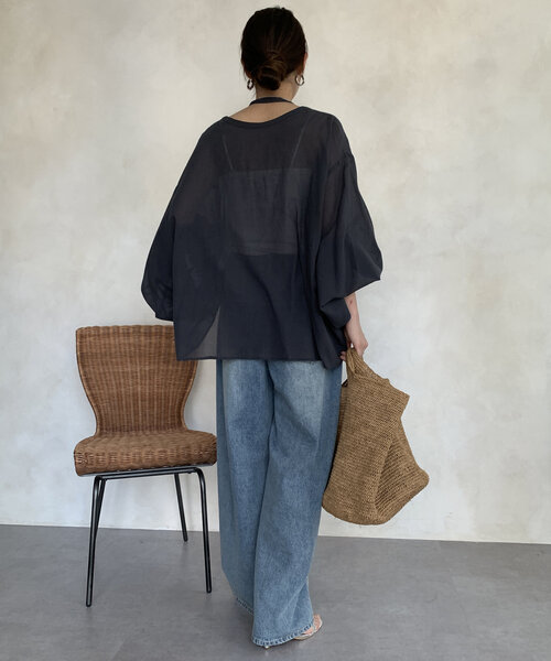 DouDou（ドゥドゥ）の「ネックアレンジデザインブラウス（シャツ/ブラウス・レディース・オフホワイト/グレー/ブラック・FREE）」の10枚目の写真