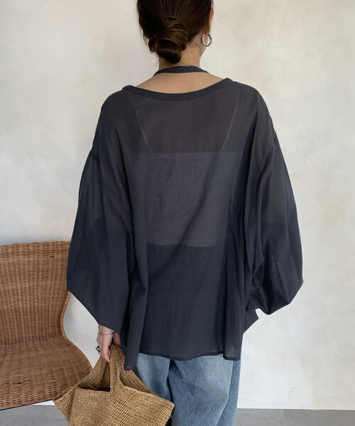 DouDou（ドゥドゥ）の「ネックアレンジデザインブラウス（シャツ/ブラウス・レディース・オフホワイト/グレー/ブラック・FREE）」の14枚目の写真