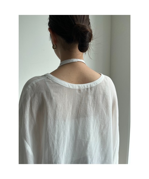DouDou（ドゥドゥ）の「ネックアレンジデザインブラウス（シャツ/ブラウス・レディース・オフホワイト/グレー/ブラック・FREE）」の18枚目の写真