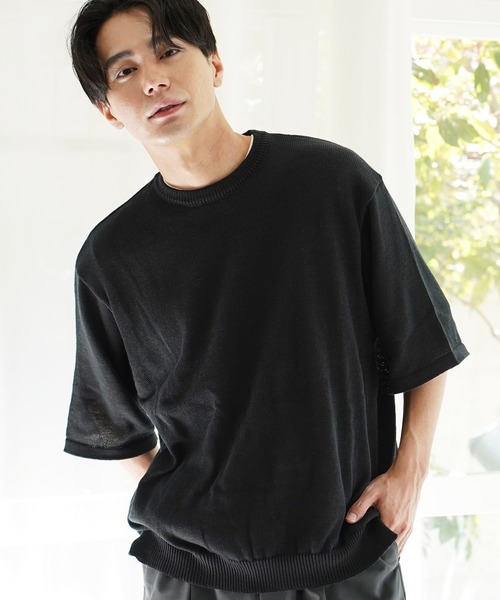 公式の店舗 セール】接触冷感ウォッシャブルニット（Tシャツ/カットソー トップス