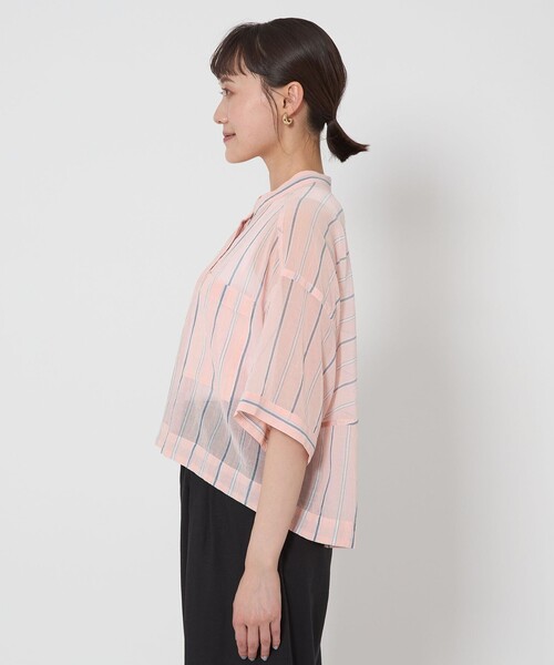 green label relaxing（グリーンレーベルリラクシング）の「100/2 ハイツイスト 2ポケット シャツ（シャツ/ブラウス・レディース・ライトピンク/ホワイト/ライトブルー・FREE）」の12枚目の写真