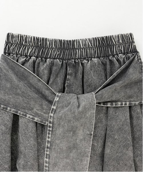 LOVETOXIC（ラブトキシック）の「【LTXC】シャツ巻き風デニムキュロット（スカート・キッズ・ブルー/グレー・L:160cm/S:140cm/M:150cm）」の9枚目の写真