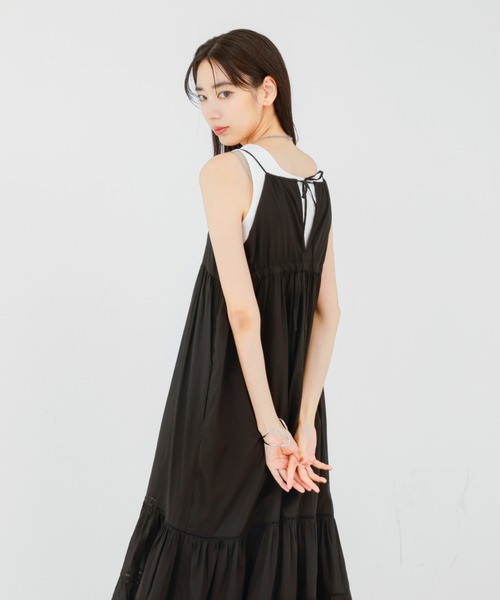 qualite scape(カリテ スケープ)の「ハシゴレースキャミワンピース/夏服(ワンピース・レディース・ブラウン/オレンジ/ブラック・フリー)」の2枚目の写真