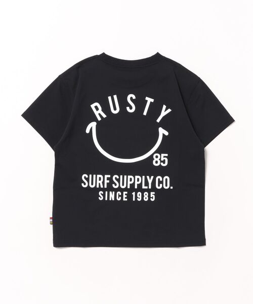 RUSTY（ラスティ）の「【RUSTY/ラスティー】キッズハイブリットTシャツ　水陸両用Tシャツ　バックプリント（ラッシュガード・キッズ・ホワイト/ブラック/ホワイト×ピンク/その他25・120/160/150/140/130）」の14枚目の写真