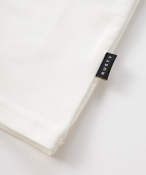 RUSTY（ラスティ）の「【RUSTY/ラスティー】キッズハイブリットTシャツ　水陸両用Tシャツ　バックプリント（ラッシュガード・キッズ・ホワイト/ブラック/ホワイト×ピンク/その他25・120/160/150/140/130）」の10枚目の写真