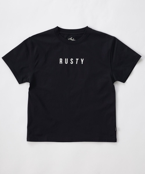 RUSTY（ラスティ）の「【RUSTY/ラスティー】キッズハイブリットTシャツ　水陸両用Tシャツ　バックプリント（ラッシュガード・キッズ・ホワイト/ブラック/ホワイト×ピンク/その他25・120/160/150/140/130）」の6枚目の写真