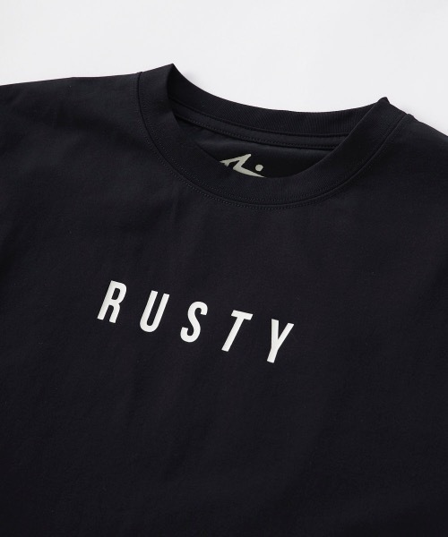 RUSTY（ラスティ）の「【RUSTY/ラスティー】キッズハイブリットTシャツ　水陸両用Tシャツ　バックプリント（ラッシュガード・キッズ・ホワイト/ブラック/ホワイト×ピンク/その他25・120/160/150/140/130）」の5枚目の写真