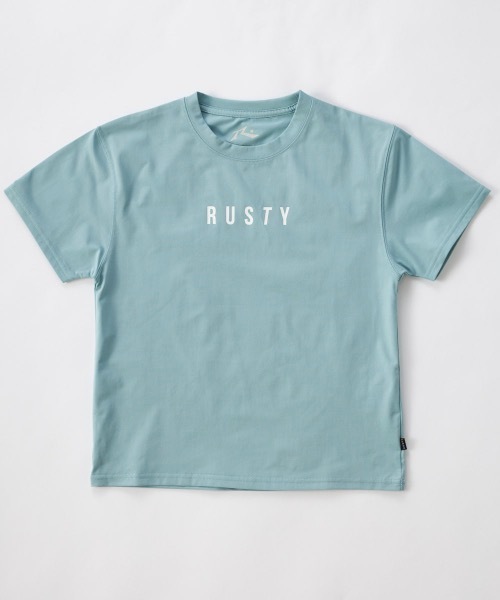 RUSTY（ラスティ）の「【RUSTY/ラスティー】キッズハイブリットTシャツ　水陸両用Tシャツ　バックプリント（ラッシュガード・キッズ・ホワイト/ブラック/ホワイト×ピンク/その他25・120/160/150/140/130）」の19枚目の写真
