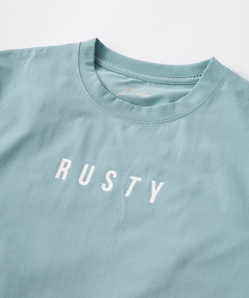 RUSTY（ラスティ）の「【RUSTY/ラスティー】キッズハイブリットTシャツ　水陸両用Tシャツ　バックプリント（ラッシュガード・キッズ・ホワイト/ブラック/ホワイト×ピンク/その他25・120/160/150/140/130）」の18枚目の写真