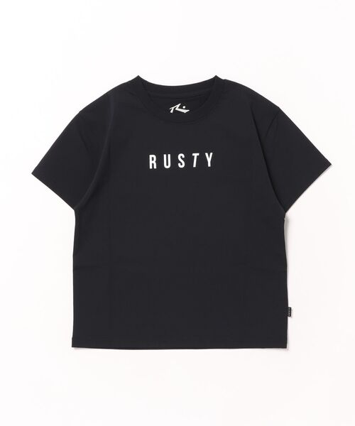 RUSTY（ラスティ）の「【RUSTY/ラスティー】キッズハイブリットTシャツ　水陸両用Tシャツ　バックプリント（ラッシュガード・キッズ・ホワイト/ブラック/ホワイト×ピンク/その他25・120/160/150/140/130）」の13枚目の写真