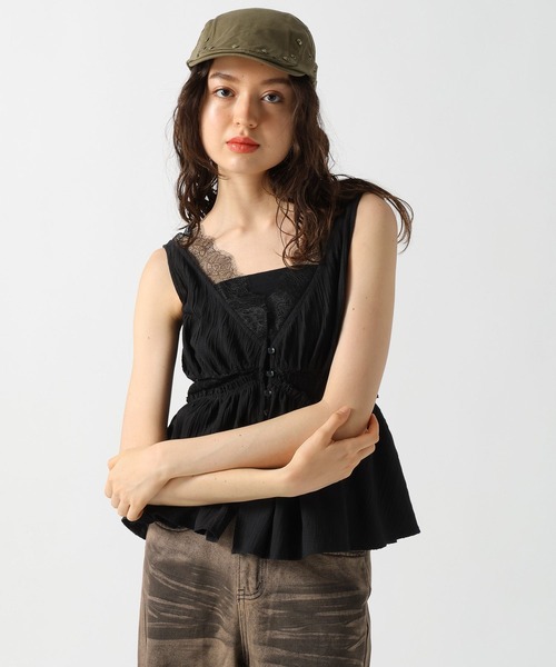 FOREVER 21（フォーエバー トゥエンティーワン）の「【2025SS】レースドッキングノースリーブブラウス（シャツ/ブラウス・レディース・ベージュ/ブラック/オフホワイト・FREE）」の16枚目の写真