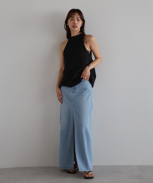 たこさん⭐︎Vintageタンクトップdignity sleeveless セール】back design halterneck tank top / バックデザイン