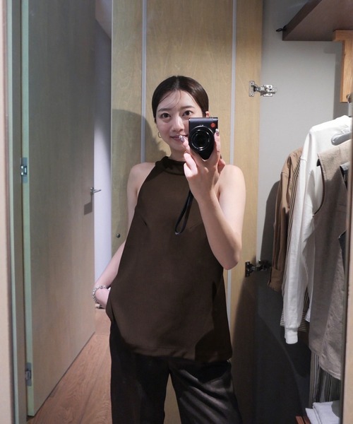 ATTISSESSION バックタイホルターネックタンクトップ ATTISESSION tシャツ 「ATTISESSION」バックタイ ホルターネック