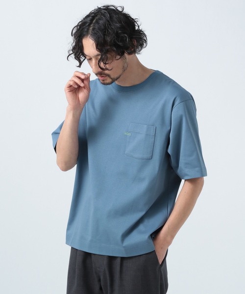 BAYFLOW(ベイフロー)の「【接触冷感】シルケットワンポイントTシャツ(Tシャツ/カットソー・メンズ・ブルー/ブラック/ホワイト・MEDIUM/LARGE)」の1枚目の写真