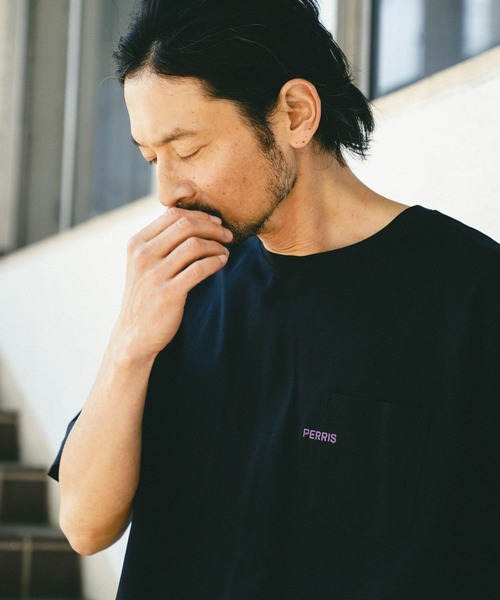 BAYFLOW(ベイフロー)の「【接触冷感】シルケットワンポイントTシャツ(Tシャツ/カットソー・メンズ・ブルー/ブラック/ホワイト・MEDIUM/LARGE)」の21枚目の写真