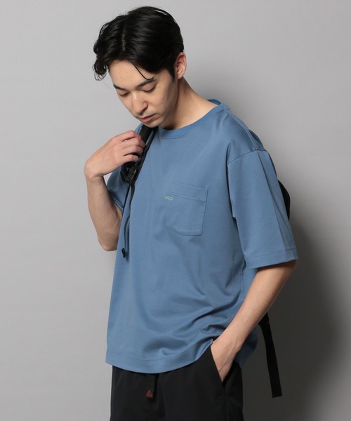 BAYFLOW(ベイフロー)の「【接触冷感】シルケットワンポイントTシャツ(Tシャツ/カットソー・メンズ・ブルー/ブラック/ホワイト・MEDIUM/LARGE)」の14枚目の写真