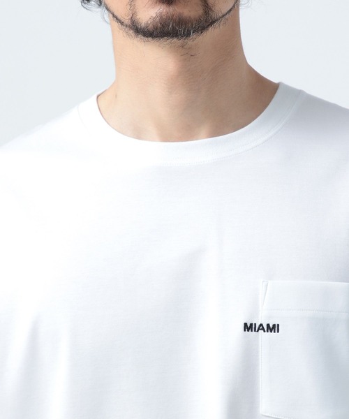 BAYFLOW(ベイフロー)の「【接触冷感】シルケットワンポイントTシャツ(Tシャツ/カットソー・メンズ・ブルー/ブラック/ホワイト・MEDIUM/LARGE)」の6枚目の写真