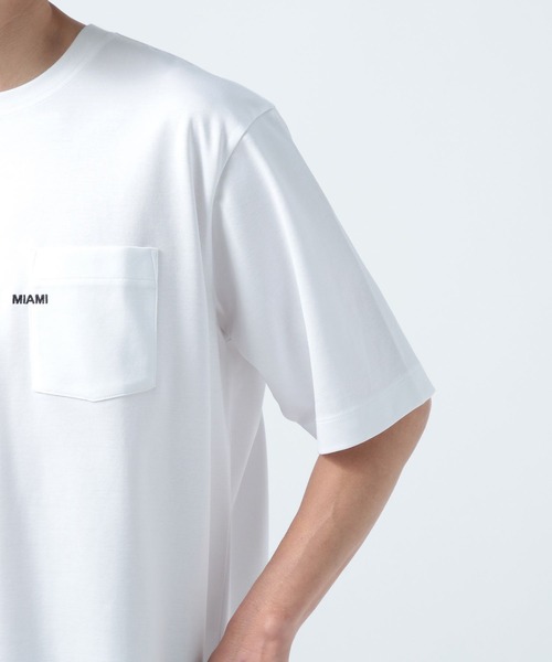 BAYFLOW(ベイフロー)の「【接触冷感】シルケットワンポイントTシャツ(Tシャツ/カットソー・メンズ・ブルー/ブラック/ホワイト・MEDIUM/LARGE)」の5枚目の写真