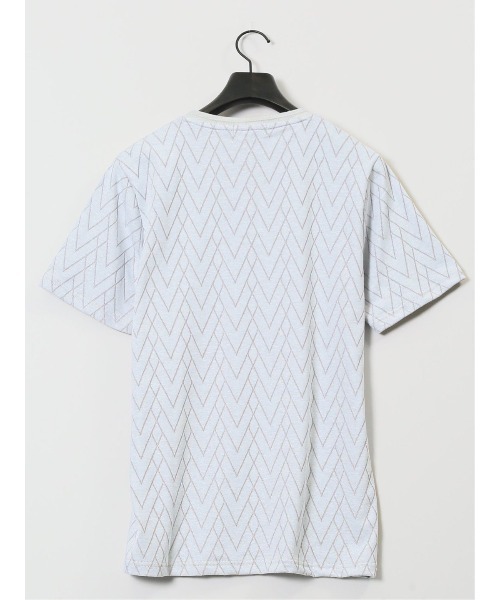 renoma HOMME（レノマオム）の「【ウォッシャブル】タカキュー プレーティングジャガード Vネック半袖Tシャツ（Tシャツ/カットソー・メンズ・ネイビー/ライトグレー・MEDIUM/LARGE/X-LARGE）」の4枚目の写真