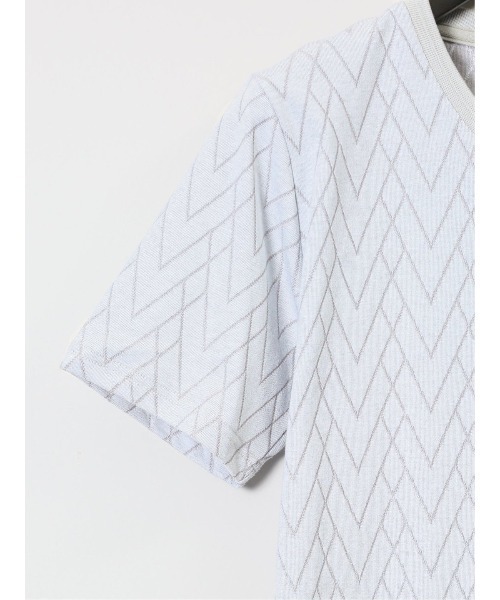 renoma HOMME（レノマオム）の「【ウォッシャブル】タカキュー プレーティングジャガード Vネック半袖Tシャツ（Tシャツ/カットソー・メンズ・ネイビー/ライトグレー・MEDIUM/LARGE/X-LARGE）」の6枚目の写真