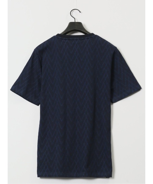 renoma HOMME（レノマオム）の「【ウォッシャブル】タカキュー プレーティングジャガード Vネック半袖Tシャツ（Tシャツ/カットソー・メンズ・ネイビー/ライトグレー・MEDIUM/LARGE/X-LARGE）」の7枚目の写真