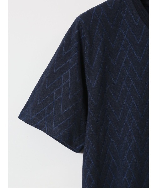 renoma HOMME（レノマオム）の「【ウォッシャブル】タカキュー プレーティングジャガード Vネック半袖Tシャツ（Tシャツ/カットソー・メンズ・ネイビー/ライトグレー・MEDIUM/LARGE/X-LARGE）」の9枚目の写真