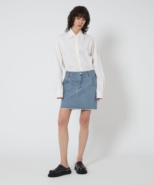 ASTRAET(アストラット)の「<ASTRAET>5ポケット デニム ミニスカート(デニムスカート・レディース・ライトブルー・1/0)」の5枚目の写真