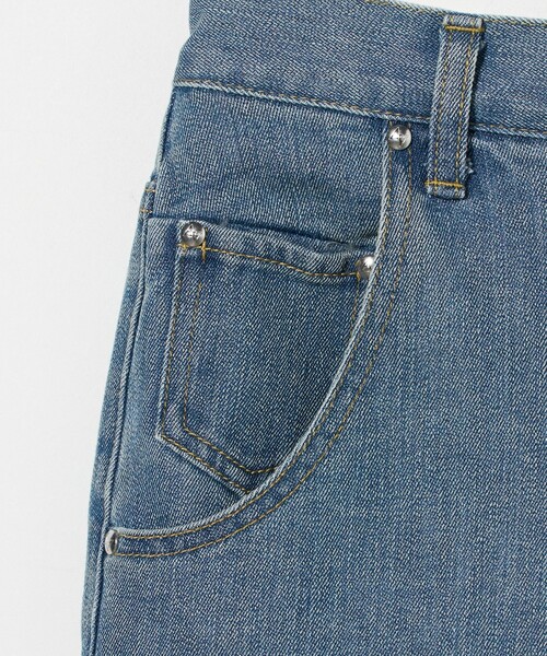 ASTRAET(アストラット)の「<ASTRAET>5ポケット デニム ミニスカート(デニムスカート・レディース・ライトブルー・1/0)」の6枚目の写真